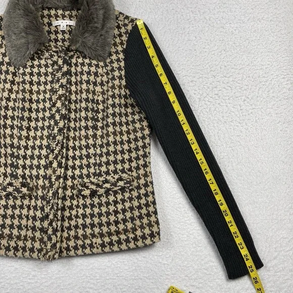 CAbi Jacket Womens 8 Multicolor Houndstooth Sweater Academia College‎ Preppy - Picture 9 of 12